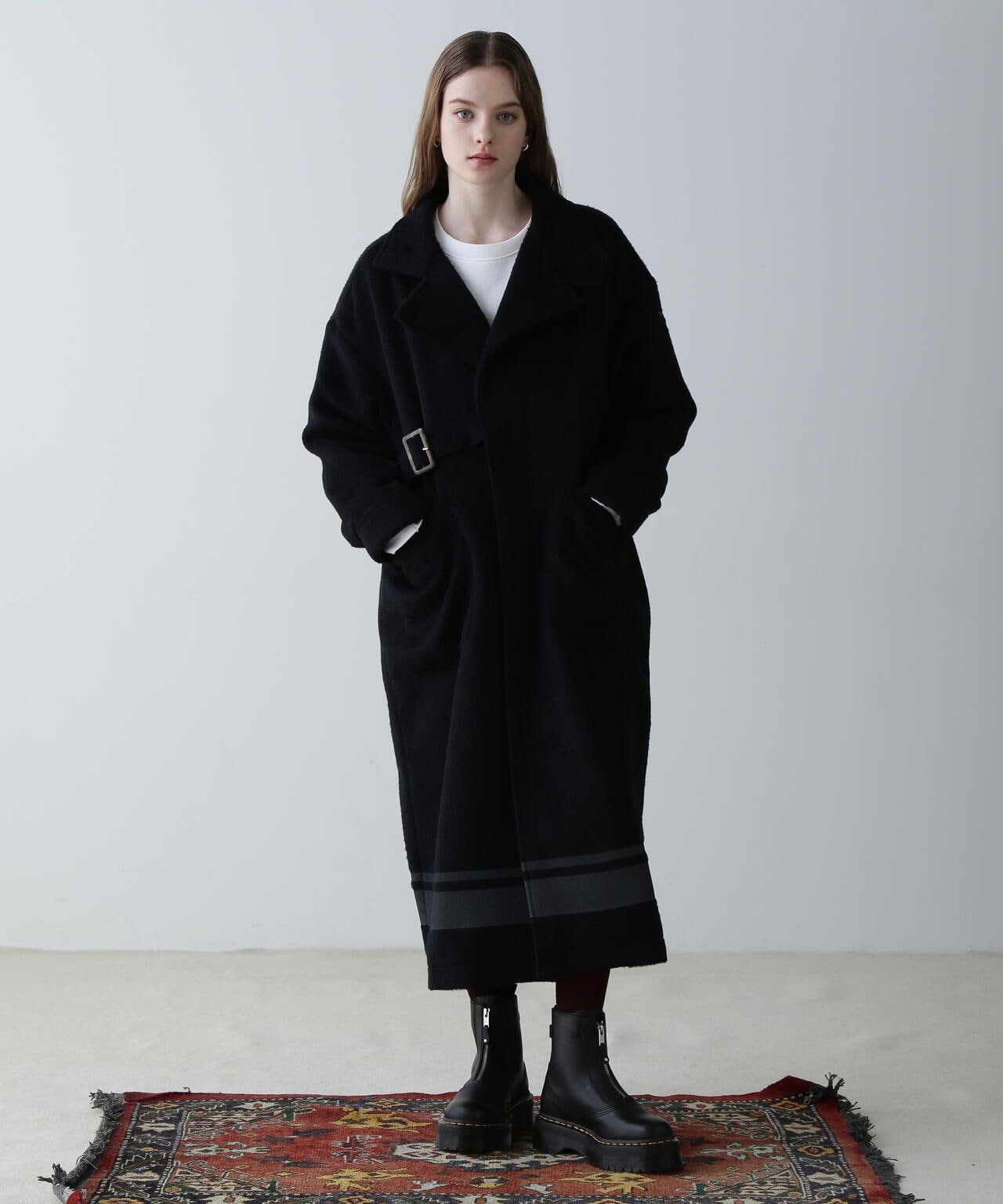 SLIVER KNIT LONG COAT/銀色針織長款大衣
