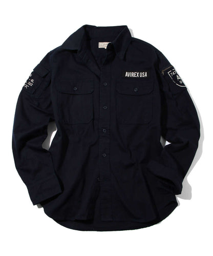 AVIREX/阿維雷克斯/FATIGUE KHAKI SHIRT/長袖迷彩卡其色襯衫