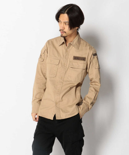 AVIREX/阿維雷克斯/FATIGUE KHAKI SHIRT/長袖迷彩卡其色襯衫