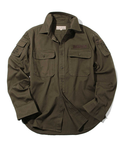 AVIREX/阿維雷克斯/FATIGUE KHAKI SHIRT/長袖迷彩卡其色襯衫