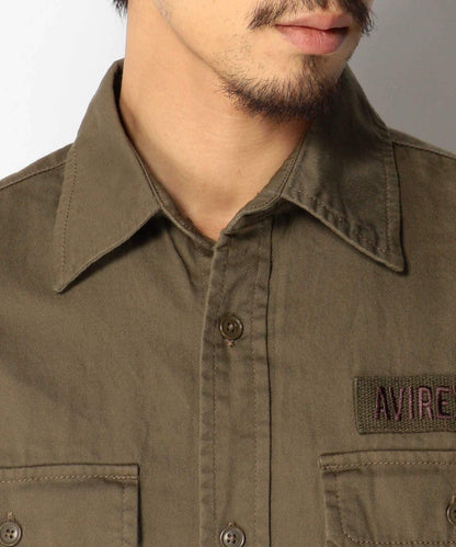 AVIREX/阿維雷克斯/FATIGUE KHAKI SHIRT/長袖迷彩卡其色襯衫