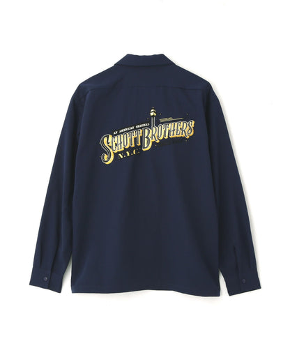 LS TC SHIRT BARBER EMB/理髮師logo刺繡 工作襯衫