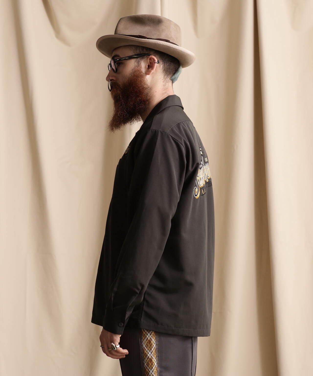 LS TC SHIRT BARBER EMB/理髮師logo刺繡 工作襯衫
