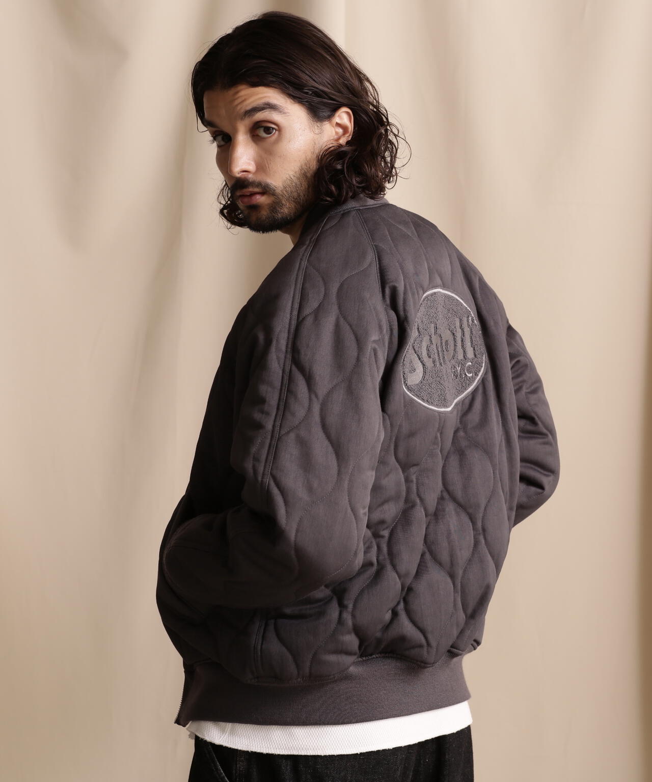 LIMITED/ONIONQUILTED JACKET OVALCHENILLE LOGO/橢圓絨標誌拼接夾克