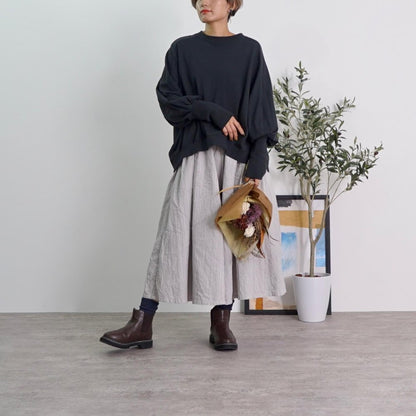 【福袋】圓領寬鬆衛衣/黑色+闊腿褲/淺灰色