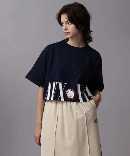 HEM LOGO PRINT T-SHIRT/拼接標誌印花T恤