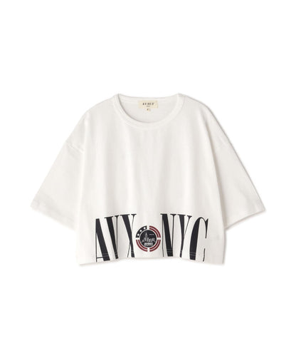 HEM LOGO PRINT T-SHIRT/拼接標誌印花T恤