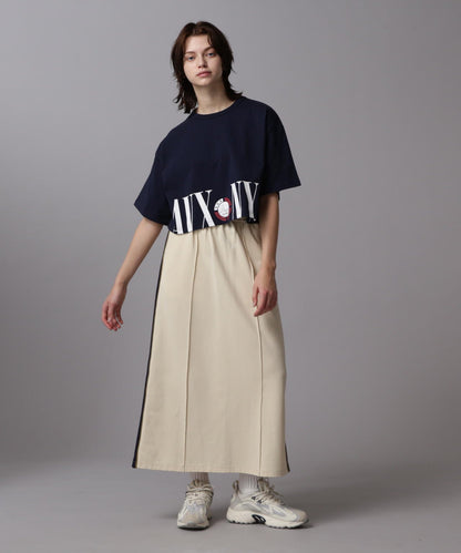 HEM LOGO PRINT T-SHIRT/拼接標誌印花T恤