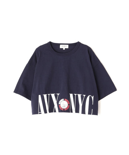 HEM LOGO PRINT T-SHIRT/拼接標誌印花T恤