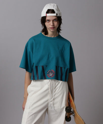 HEM LOGO PRINT T-SHIRT/拼接標誌印花T恤