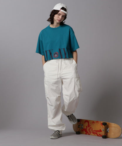 HEM LOGO PRINT T-SHIRT/拼接標誌印花T恤