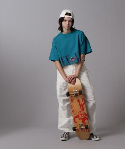 HEM LOGO PRINT T-SHIRT/拼接標誌印花T恤