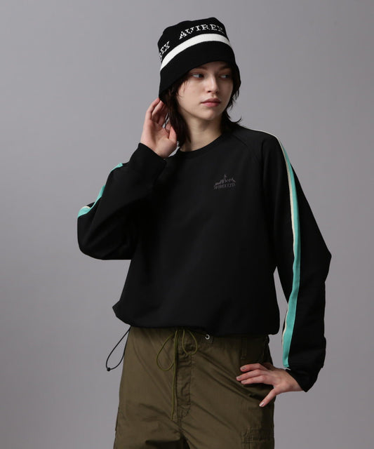 《&DEPOT限定》TRACK PULL OVER TOPS/運動風拉鍊套頭衫