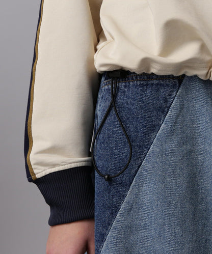 《&DEPOT限定》TRACK PULL OVER TOPS/運動風拉鍊套頭衫