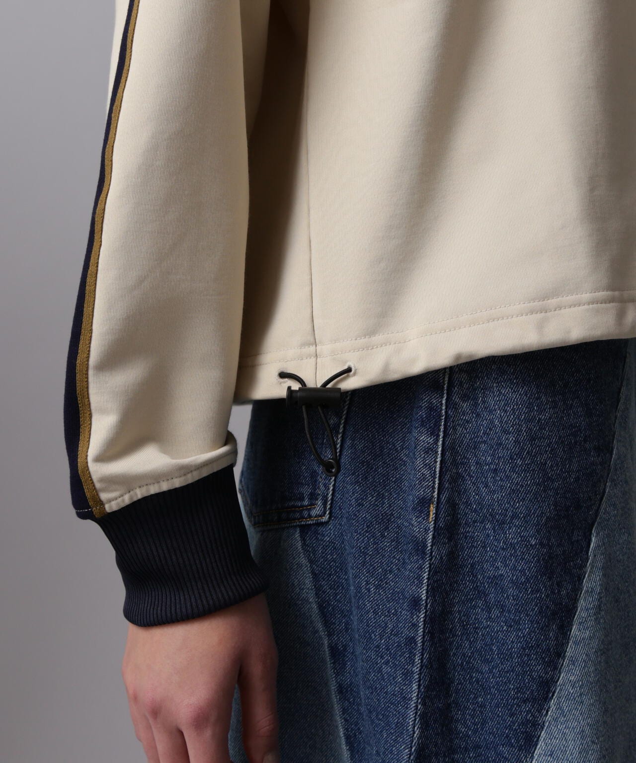 《&DEPOT限定》TRACK PULL OVER TOPS/運動風拉鍊套頭衫