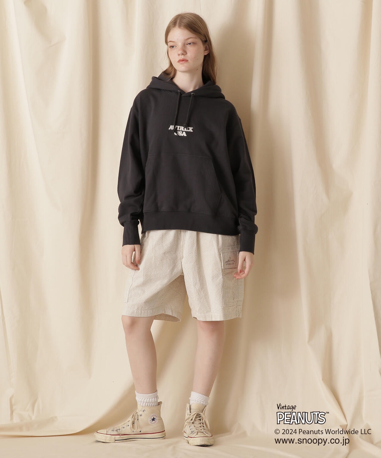 《PEANUTS×AVIREX》PULL OVER PARKA/《花生漫畫×AVIREX》套頭帽風衣