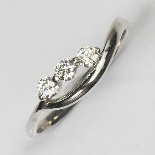 プラチナ ダイヤモンド0.2ct（H&C・鑑別書カード付）スリーストーンリング (SFB-ZR-0038-PT)
