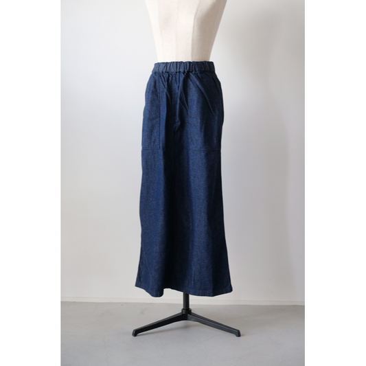 DIARIES (ダイアリーズ) | ポケット付きAラインスカート (medium indigo / light indigo) | ボトムス スカート シンプル (mr52412)