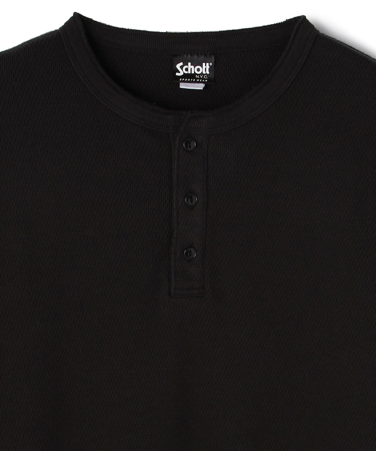 LS HONEYCOMB HENLEYNECK T-SHIRT/蜂窩紋領T恤/ハニカム ヘンリーネック