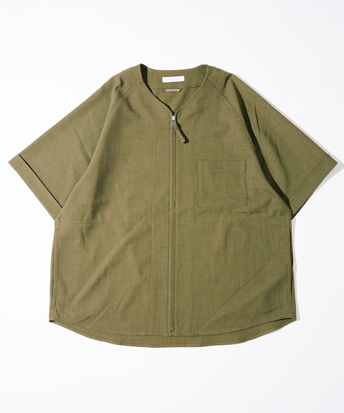 LINEN LIKE N/C BB SHT/リネンライク ノーカラー 棒球衫