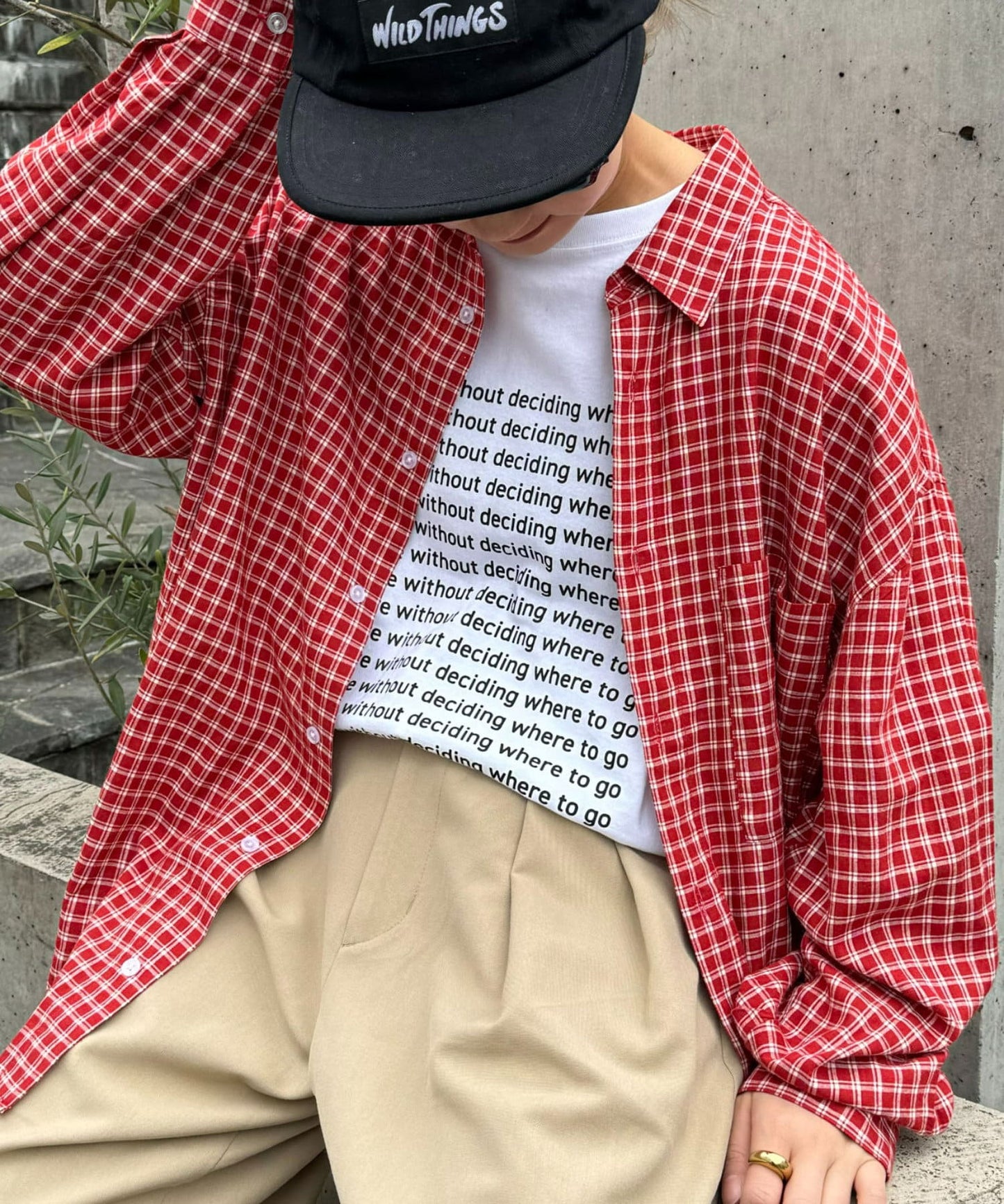 【UNISEX】寬鬆剪裁常規領款式混色襯衫/部分網絡限定