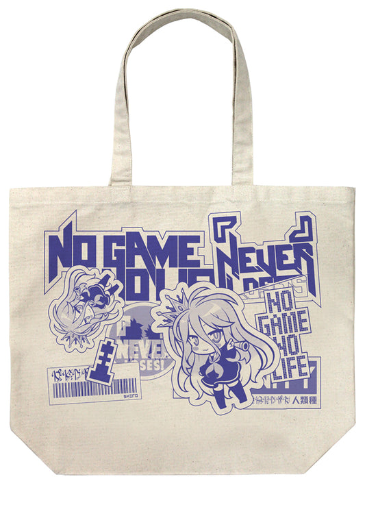 《NO GAME NO LIFE 遊戲人生》_「白」貼紙風設計 大號帆布袋/原色