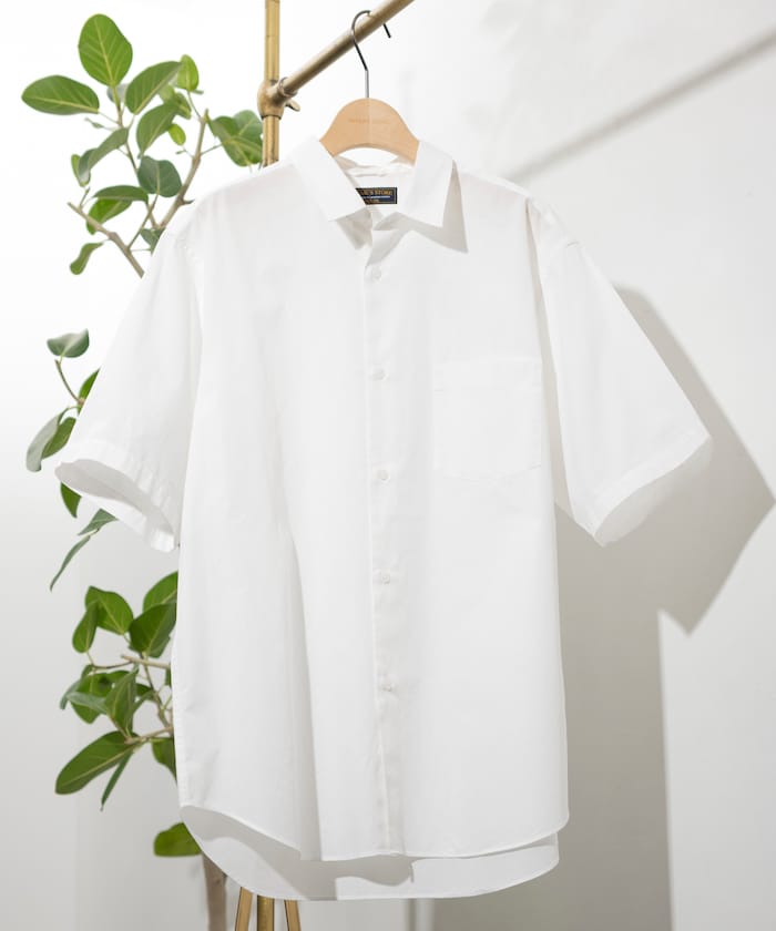 NEW LOOSE FIT BROAD REGULAR COLLAR SHIRT SHORT SLEEVE