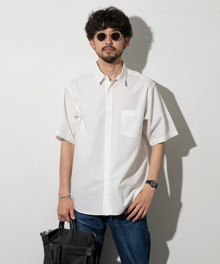 NEW LOOSE FIT BROAD REGULAR COLLAR SHIRT SHORT SLEEVE