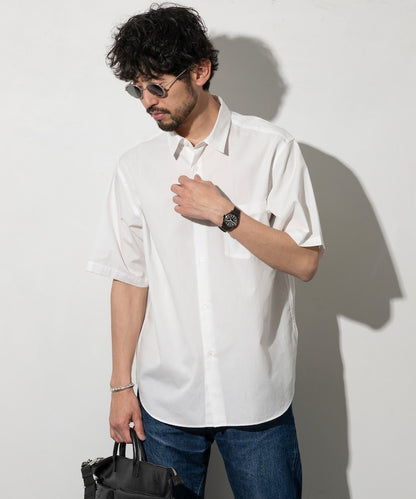 NEW LOOSE FIT BROAD REGULAR COLLAR SHIRT SHORT SLEEVE