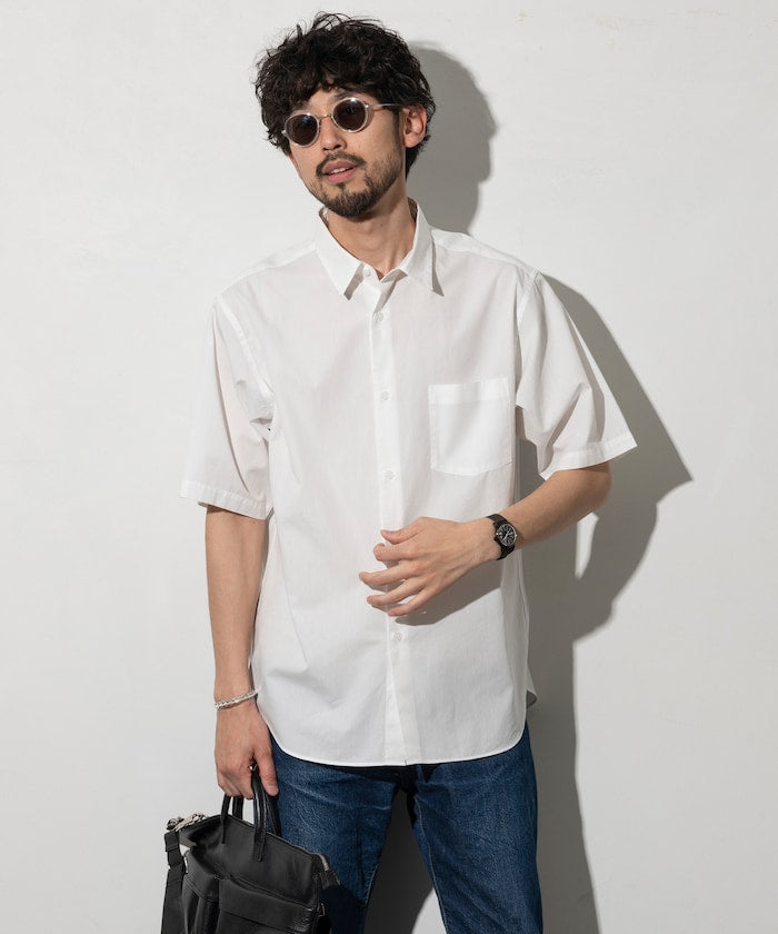 NEW LOOSE FIT BROAD REGULAR COLLAR SHIRT SHORT SLEEVE