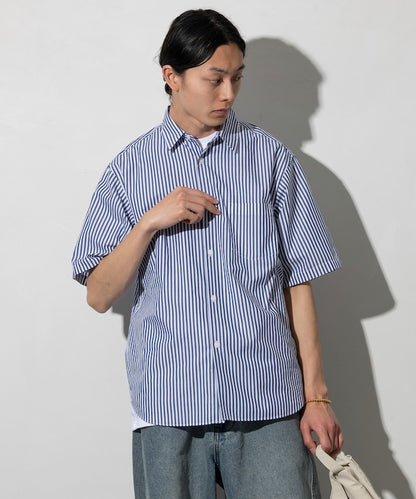 NEW LOOSE FIT BROAD REGULAR COLLAR SHIRT SHORT SLEEVE