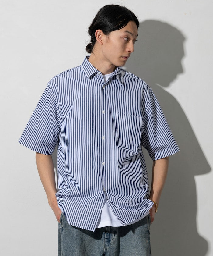 NEW LOOSE FIT BROAD REGULAR COLLAR SHIRT SHORT SLEEVE