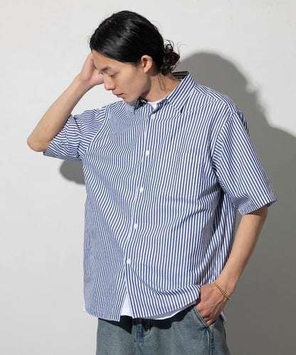 NEW LOOSE FIT BROAD REGULAR COLLAR SHIRT SHORT SLEEVE