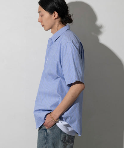 NEW LOOSE FIT BROAD REGULAR COLLAR SHIRT SHORT SLEEVE