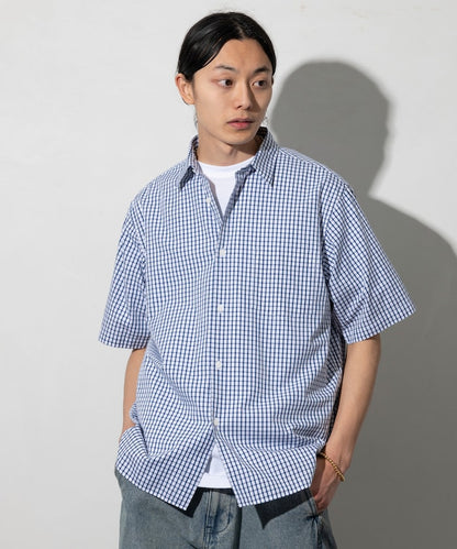 NEW LOOSE FIT BROAD REGULAR COLLAR SHIRT SHORT SLEEVE