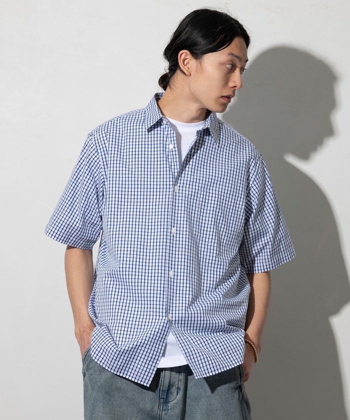 NEW LOOSE FIT BROAD REGULAR COLLAR SHIRT SHORT SLEEVE