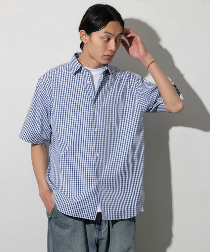 NEW LOOSE FIT BROAD REGULAR COLLAR SHIRT SHORT SLEEVE