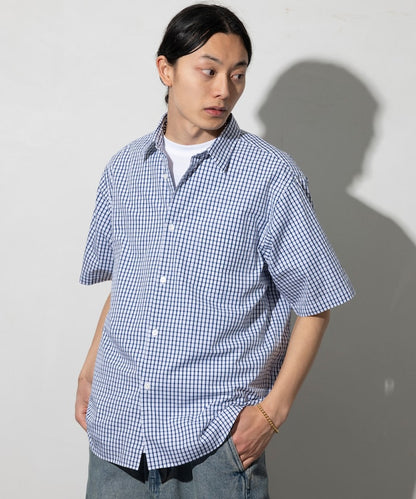 NEW LOOSE FIT BROAD REGULAR COLLAR SHIRT SHORT SLEEVE