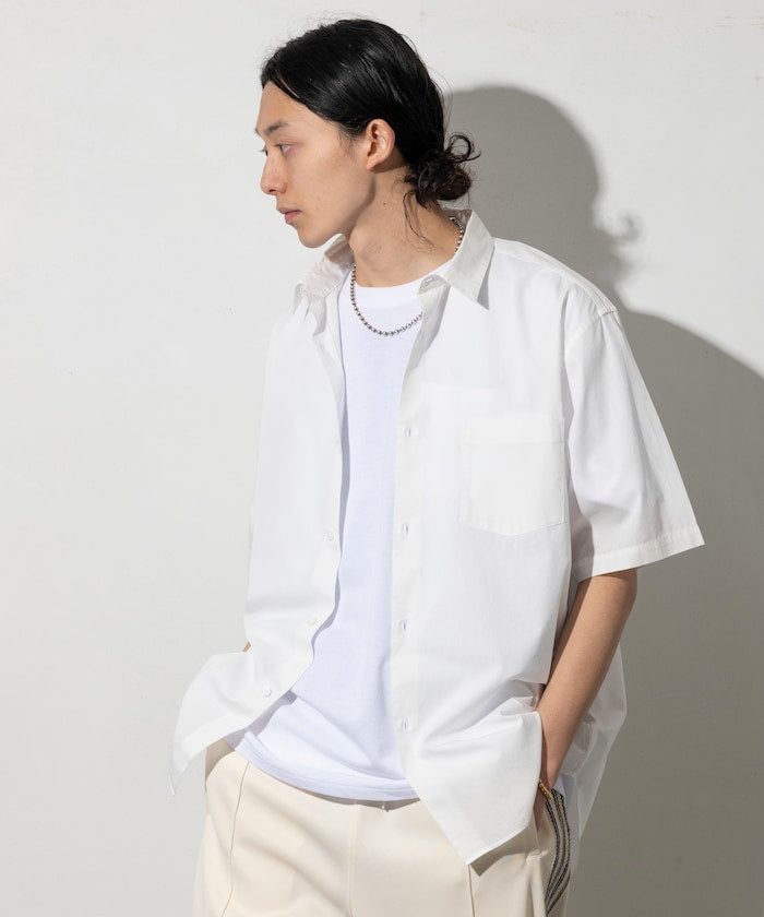 NEW LOOSE FIT BROAD REGULAR COLLAR SHIRT SHORT SLEEVE