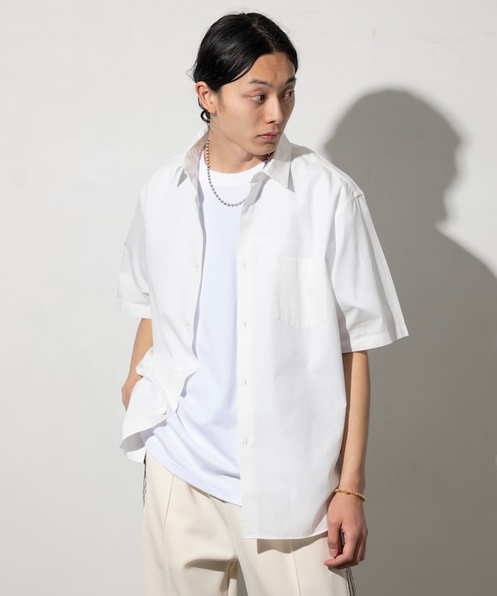 NEW LOOSE FIT BROAD REGULAR COLLAR SHIRT SHORT SLEEVE