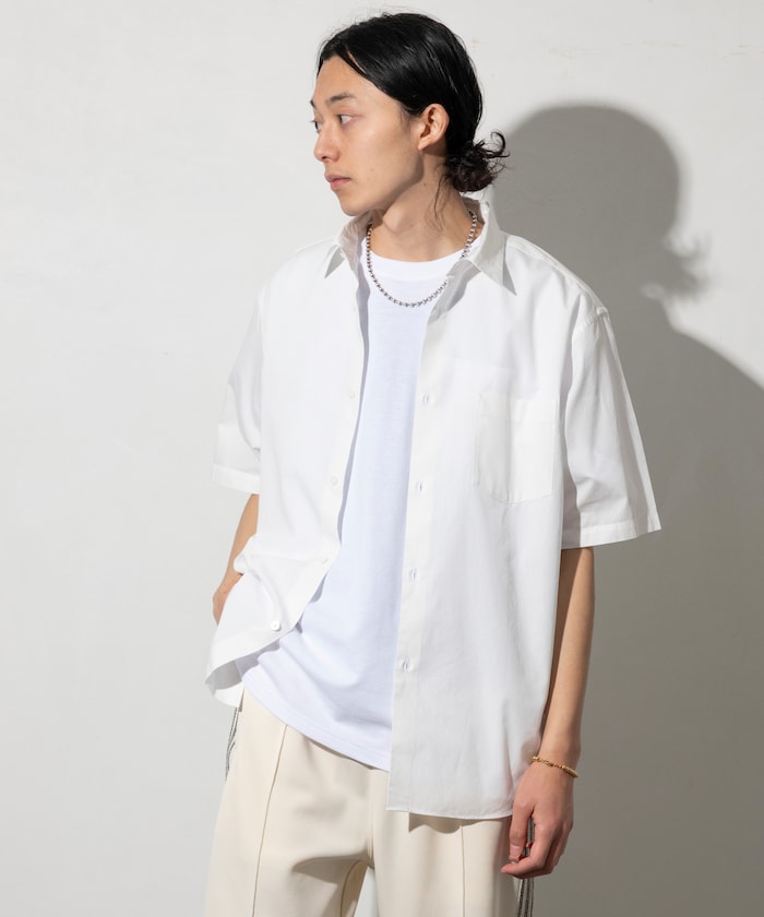 NEW LOOSE FIT BROAD REGULAR COLLAR SHIRT SHORT SLEEVE