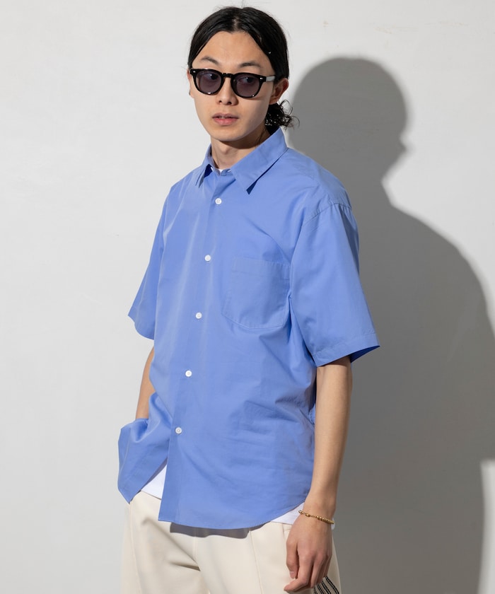 NEW LOOSE FIT BROAD REGULAR COLLAR SHIRT SHORT SLEEVE