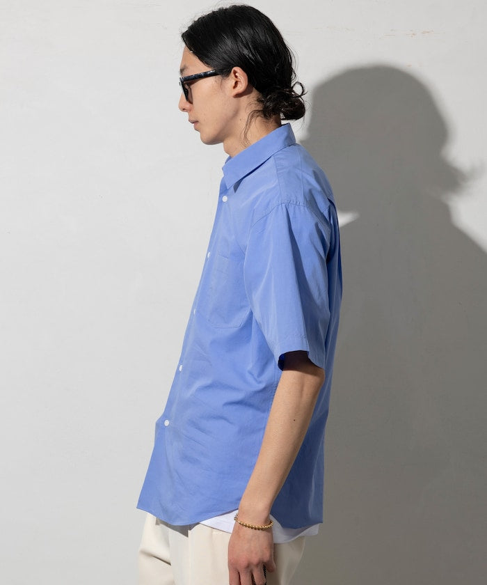 NEW LOOSE FIT BROAD REGULAR COLLAR SHIRT SHORT SLEEVE