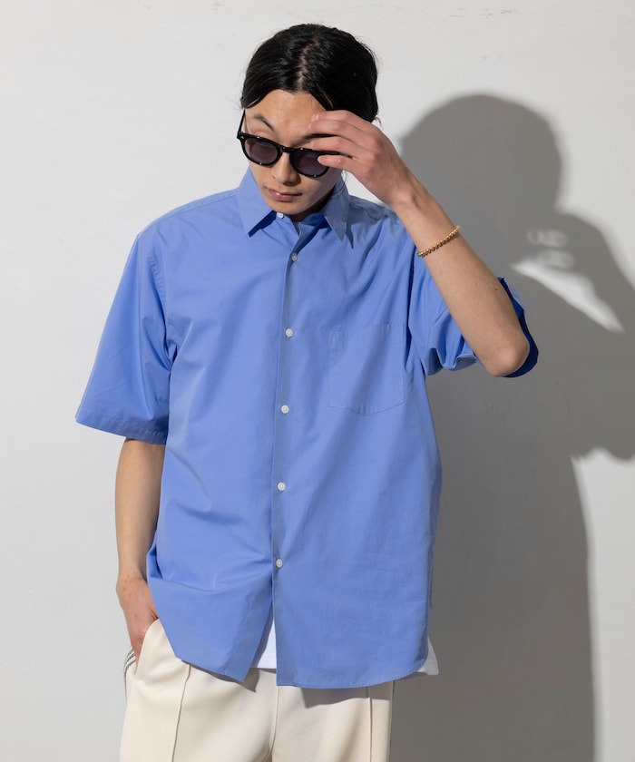 NEW LOOSE FIT BROAD REGULAR COLLAR SHIRT SHORT SLEEVE