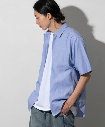 NEW LOOSE FIT BROAD REGULAR COLLAR SHIRT SHORT SLEEVE