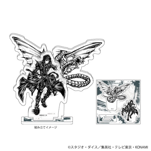 遊☆戱☆王決鬥怪獸GX_亞克力立牌05/地獄火凱撒＆青眼終結龍(墨畫插圖)