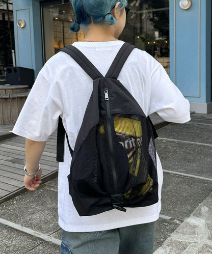 【UNISEX】網眼拼接雙肩揹包