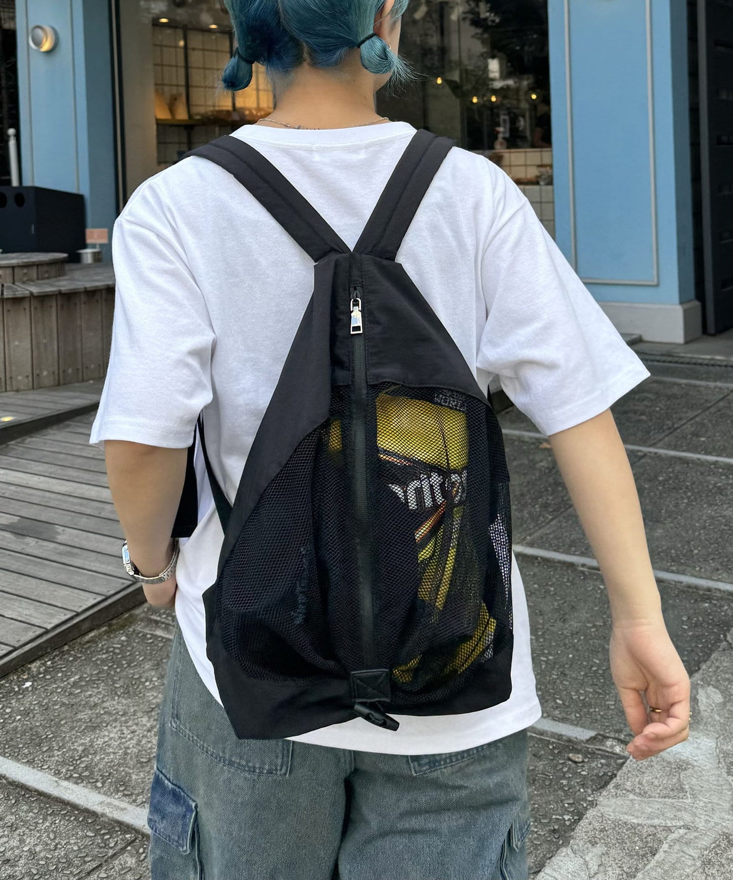 【UNISEX】網眼拼接雙肩揹包