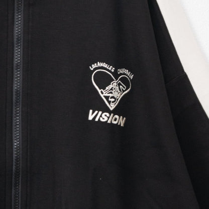 VISION STREET WEAR 冷感抓絨短袖運動夾克 黑色 (CT7074BK)