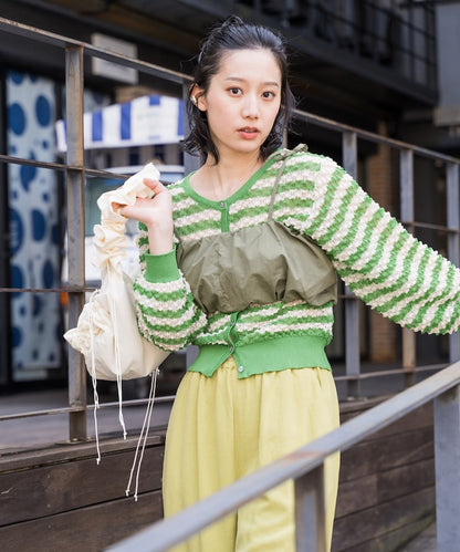 2way 透視 邊框 針織開衫